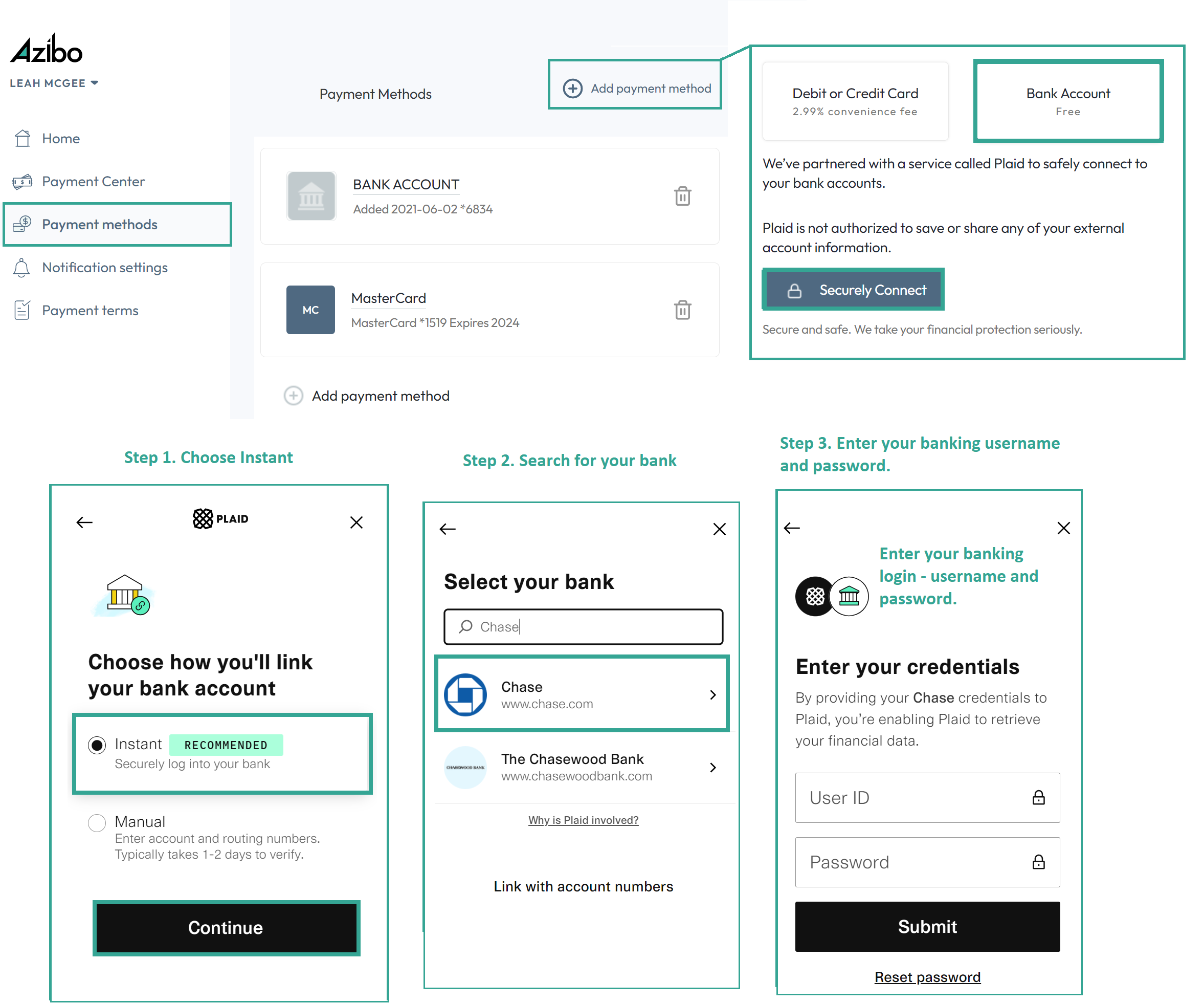 bitstamp linking bank account